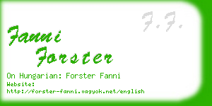 fanni forster business card